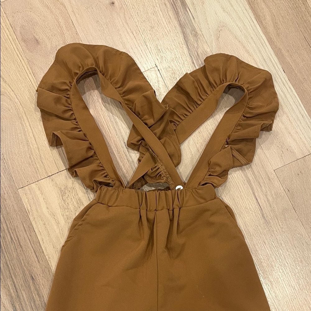 Chic Tan Ruffle Jumpsuit - Picture 4 of 4